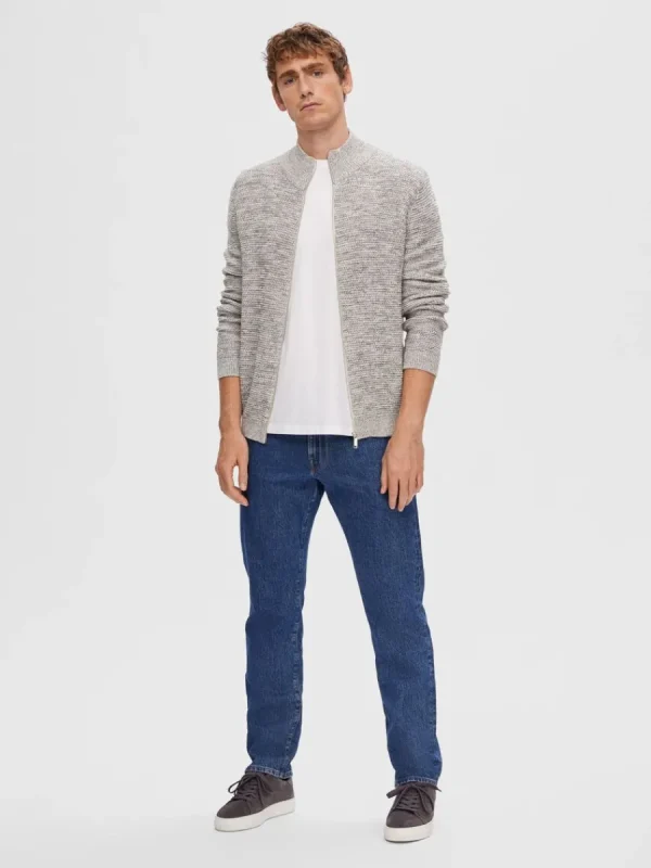 SELECTED BLIXTLÅSFÖRSEDD KOFTA Grey Flash Sale