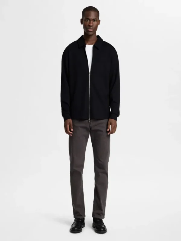 SELECTED BLIXTLÅSFÖRSEDD KOFTA Black Best