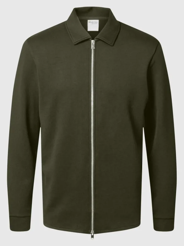 SELECTED BLIXTLÅSFÖRSEDD KOFTA Green Sale