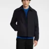 SELECTED BLIXTLÅSFÖRSEDD KORT JACKA Blue Cheap