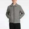SELECTED BLIXTLÅSFÖRSEDD KORT JACKA Grey Sale