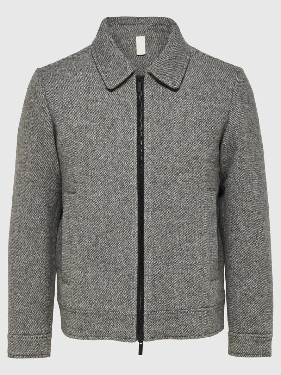 blixtlsfrsedd_kort_jacka_6.webp SELECTED BLIXTLÅSFÖRSEDD KORT JACKA Grey Sale