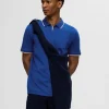 SELECTED BLIXTLÅSFÖRSEDD PIKÉTRÖJA Blue Shop