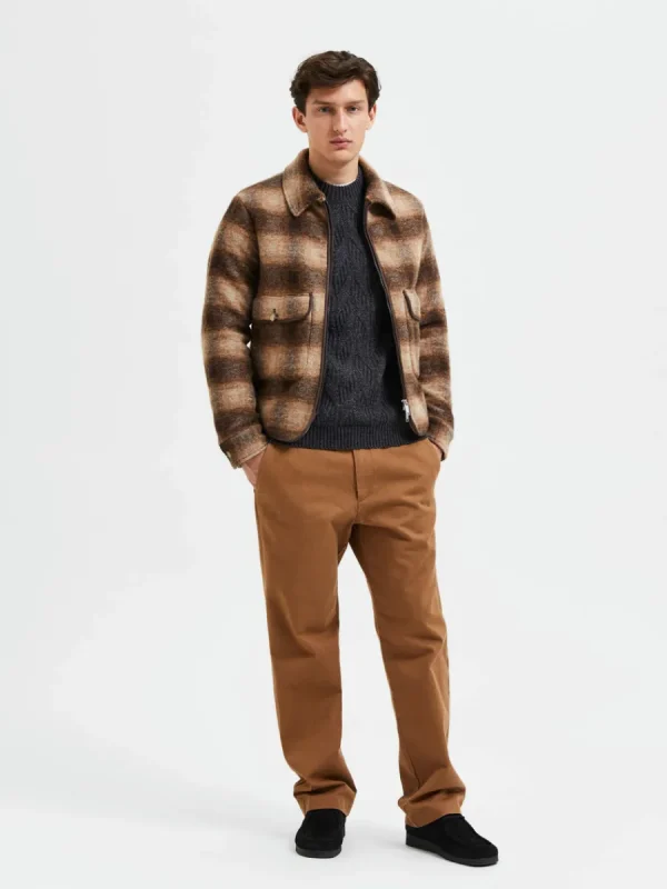 SELECTED BLIXTLÅSSTÄNGNING JACKA Brown Online