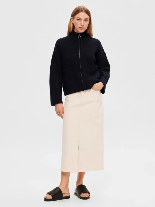 SELECTED BLIXTLÅSSTÄNGNING KOFTA Blue Clearance