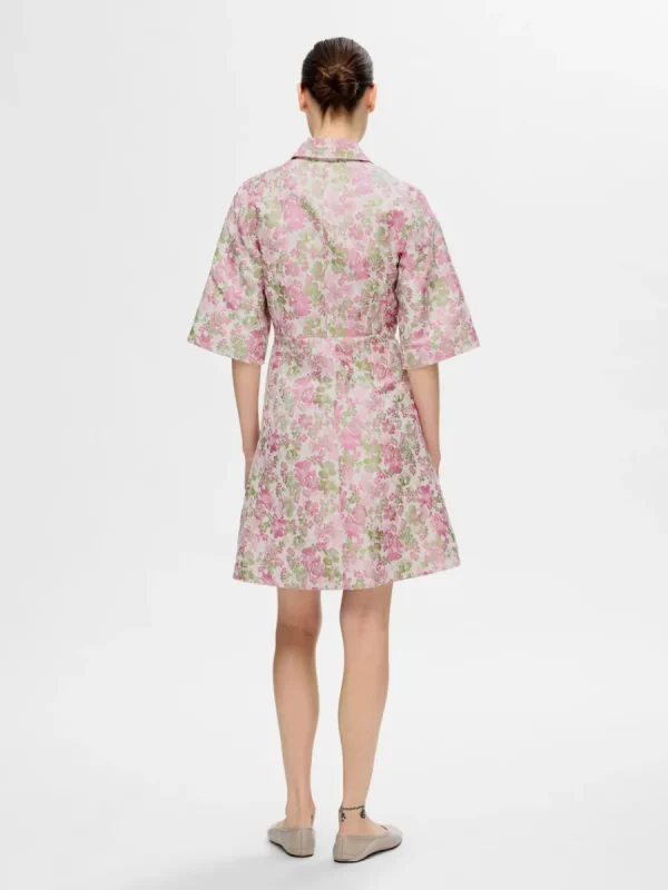 SELECTED BLOMMIG JACQUARD KORT KLÄNNING Coloured Best Sale