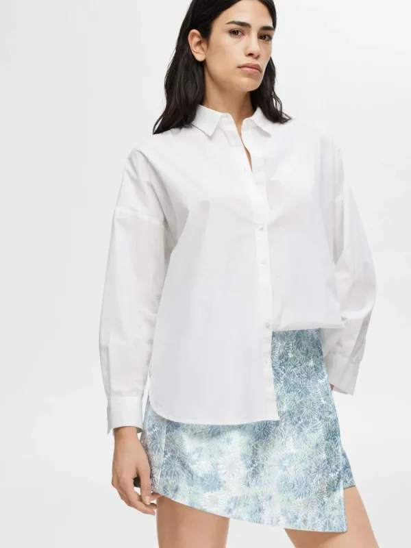 SELECTED BLOMMIG JACQUARD MINIKJOL Blue Online