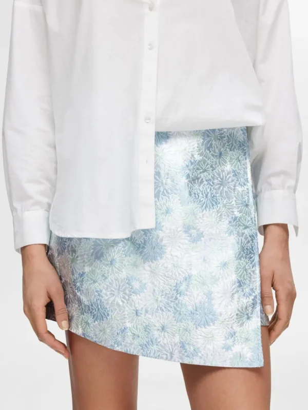 SELECTED BLOMMIG JACQUARD MINIKJOL Blue Online