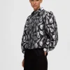 SELECTED BLOMMIG JACQUARD SKJORTA Silver Shop