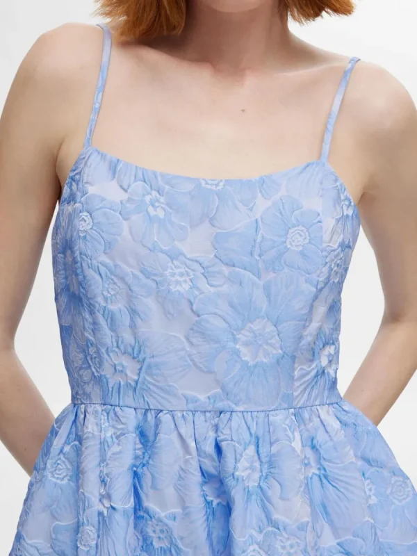 SELECTED BLOMMIG MIDIKLÄNNING Blue Shop