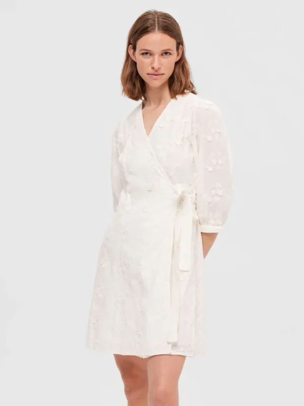 SELECTED BLOMMIG OMLOTTKLÄNNING White Best