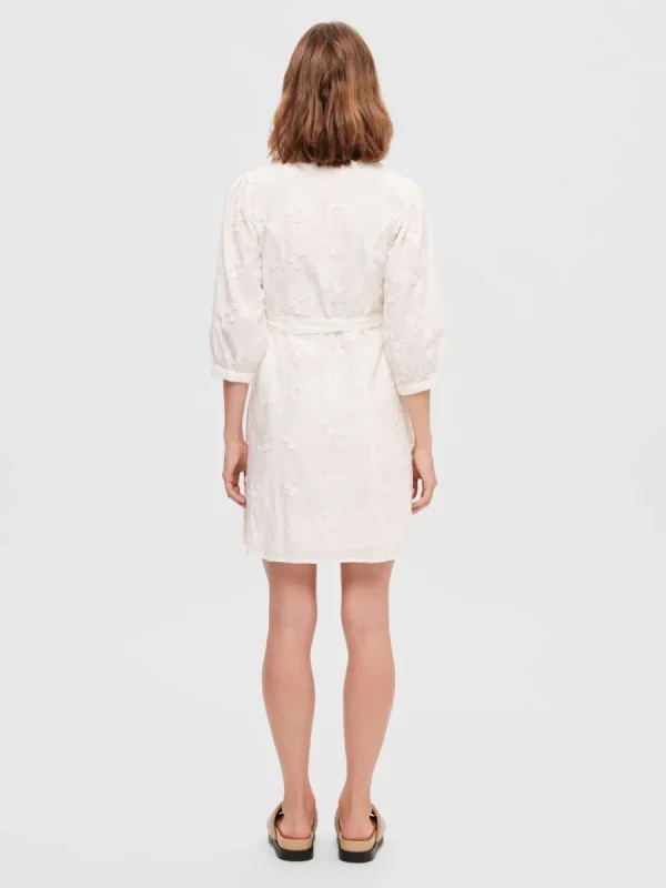 SELECTED BLOMMIG OMLOTTKLÄNNING White Best
