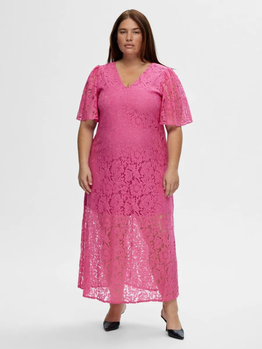 blommig_spets_midiklnning_6.webp SELECTED BLOMMIG SPETS MIDIKLÄNNING Pink Best Sale