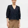 SELECTED BLOMSTERTRYCK BLUS Blue Hot