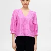 SELECTED BLOMSTERTRYCK BLUS Pink New