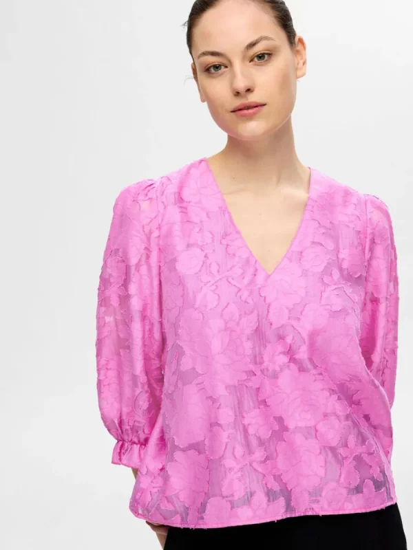 SELECTED BLOMSTERTRYCK BLUS Pink New