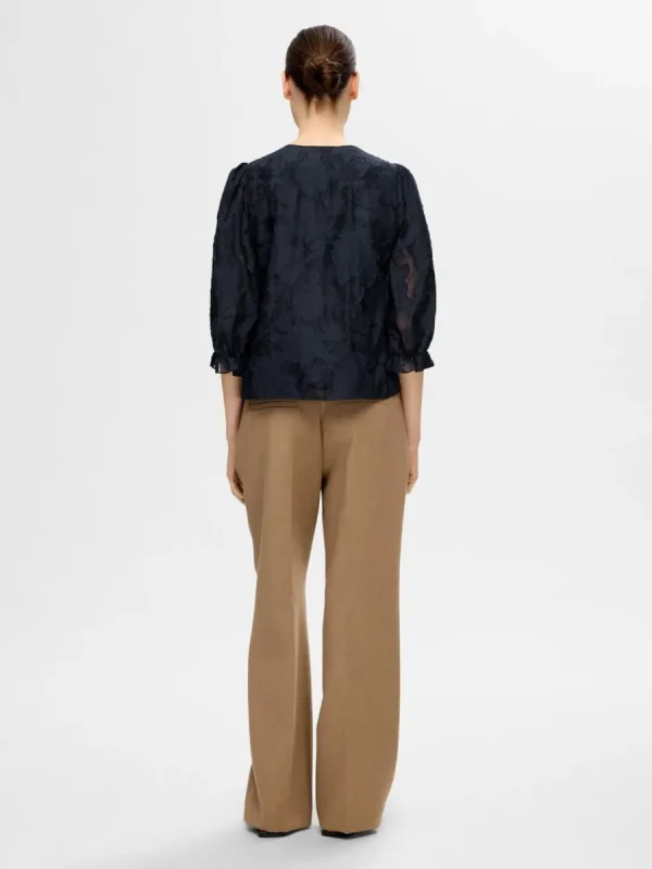 SELECTED BLOMSTERTRYCK BLUS Blue Hot