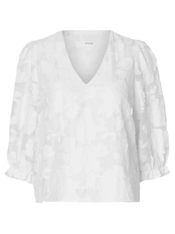 SELECTED BLOMSTERTRYCK BLUS White Best Sale