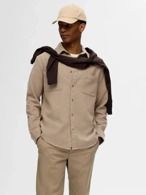 SELECTED 100% BOMULL FLANELLSKJORTA Beige Best