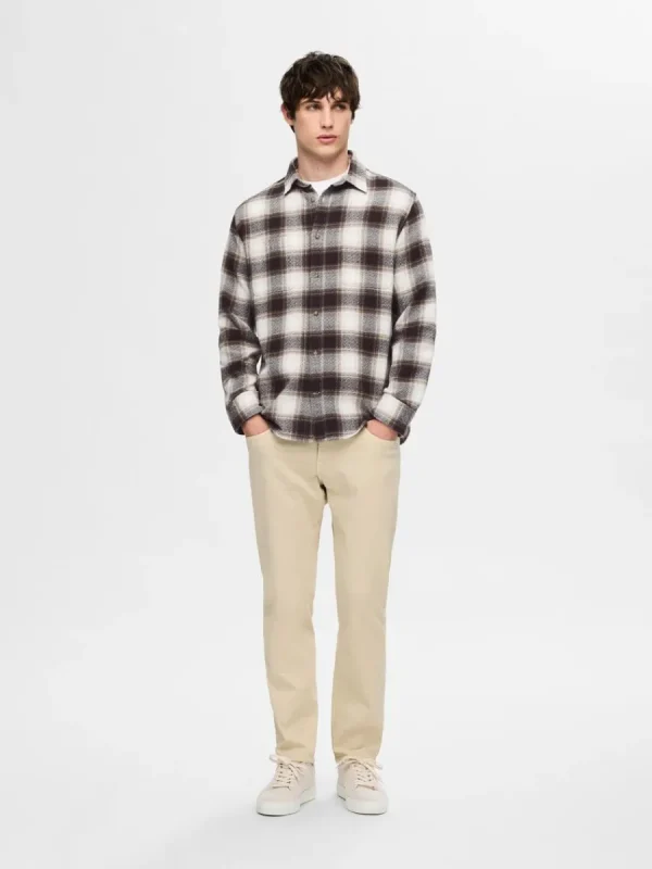 SELECTED 100% BOMULL FLANELLSKJORTA Brown Store