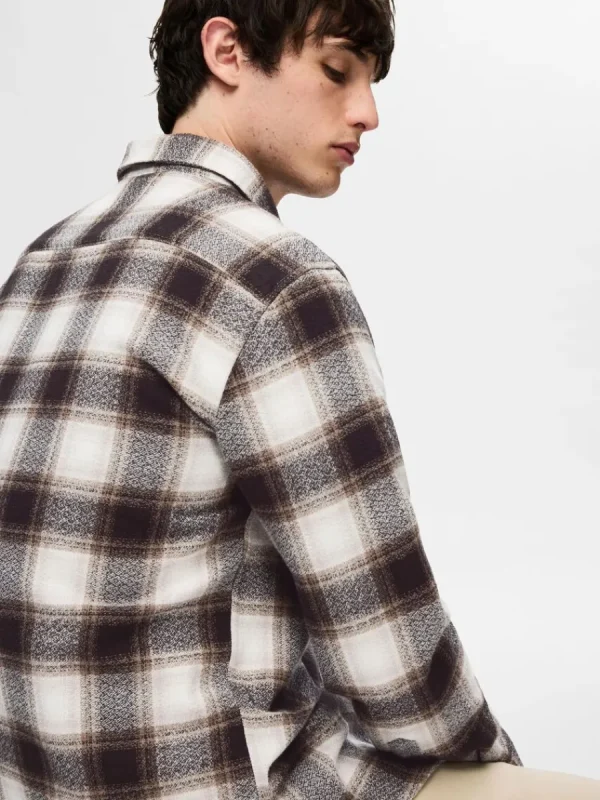 SELECTED 100% BOMULL FLANELLSKJORTA Brown Store