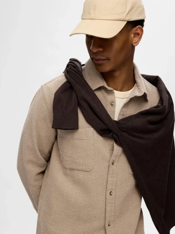 SELECTED 100% BOMULL FLANELLSKJORTA Beige Best