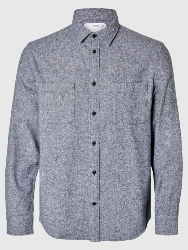 SELECTED 100% BOMULL FLANELLSKJORTA Blue Cheap