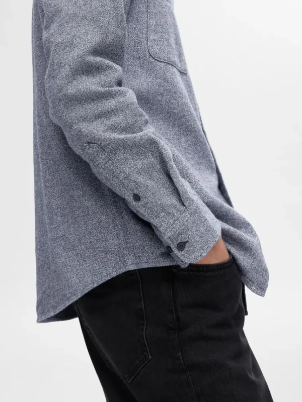 SELECTED 100% BOMULL FLANELLSKJORTA Blue Cheap