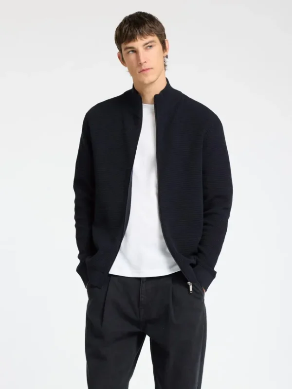SELECTED 100% BOMULL KOFTA MED BLIXTLÅS Blue Shop