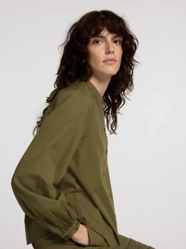 SELECTED 100% BOMULL LÅNGÄRMAD SKJORTA Green Cheap