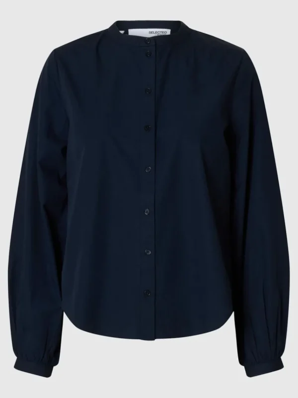 SELECTED 100% BOMULL LÅNGÄRMAD SKJORTA Blue Store