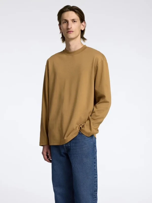 SELECTED 100% BOMULL LÅNGÄRMAD TOPP Orange Cheap