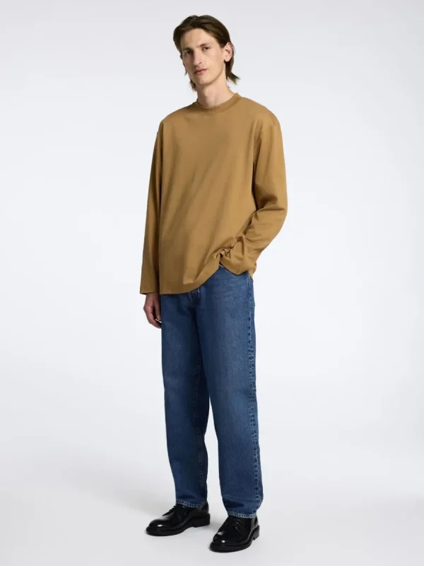 SELECTED 100% BOMULL LÅNGÄRMAD TOPP Orange Cheap