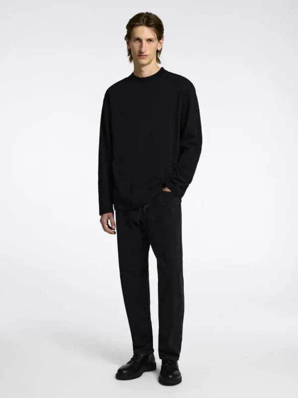 SELECTED 100% BOMULL LÅNGÄRMAD TOPP Black Outlet
