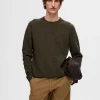 SELECTED 100% BOMULL RUNDRINGAD TRÖJA Green Shop