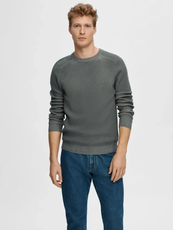 SELECTED BOMULL RUNDRINGAD TRÖJA Blue New