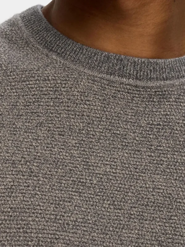 SELECTED 100% BOMULL RUNDRINGAD TRÖJA Grey Cheap