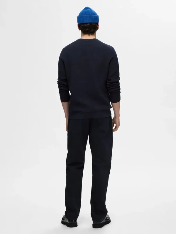 SELECTED 100% BOMULL RUNDRINGAD TRÖJA Blue Store