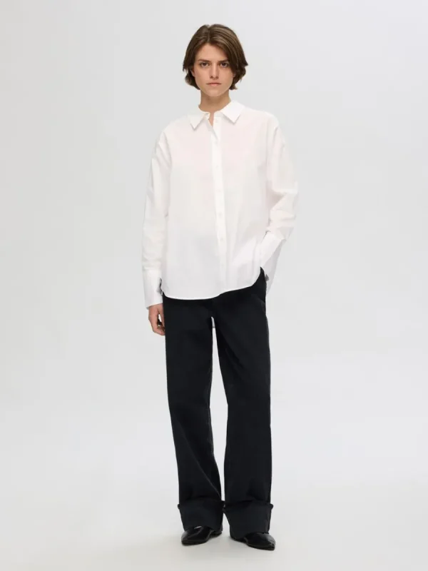 SELECTED 100% BOMULL SKJORTA White Best