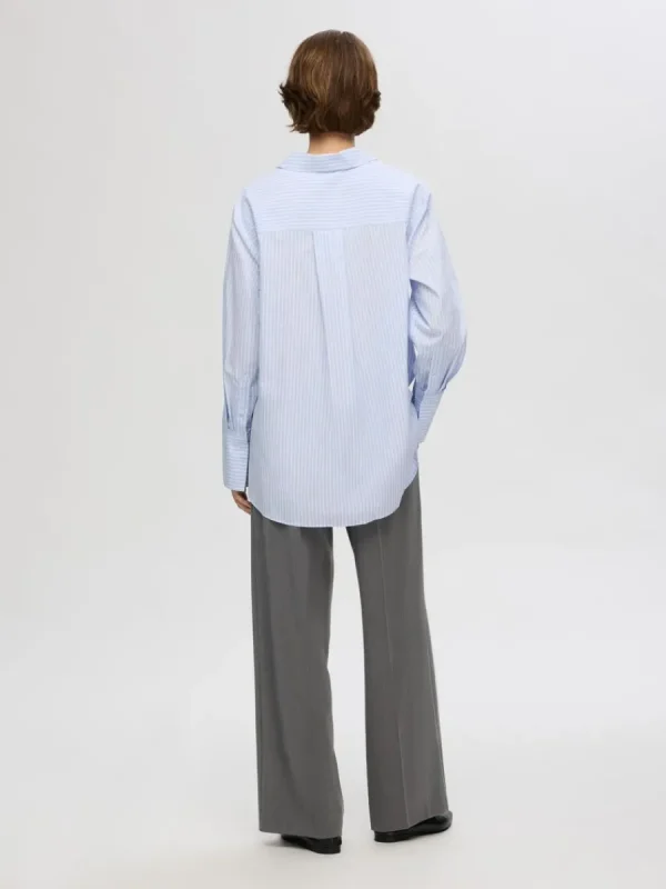 SELECTED 100% BOMULL SKJORTA Blue Discount
