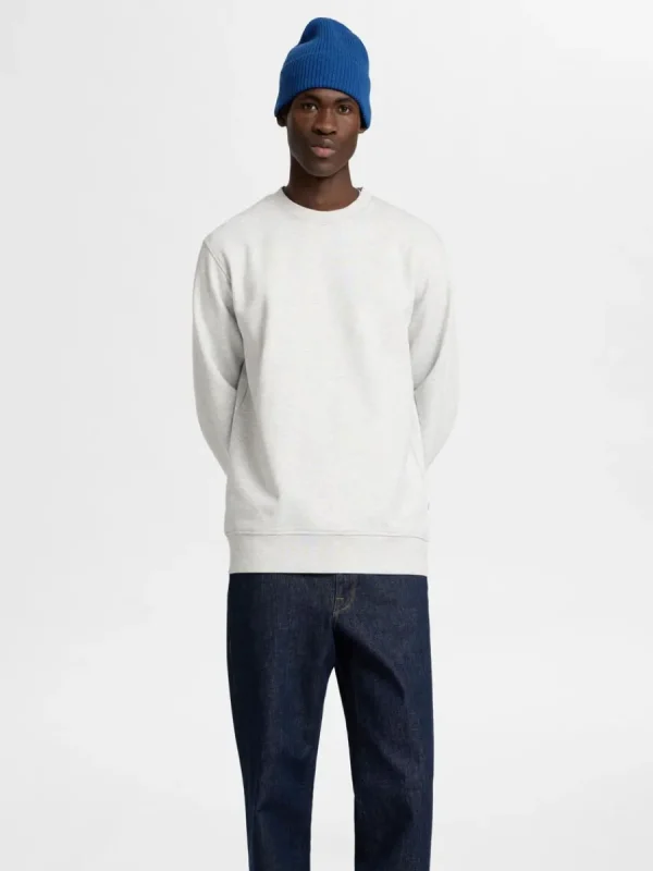 SELECTED 100% BOMULL SWEATSHIRT Grey Best Sale