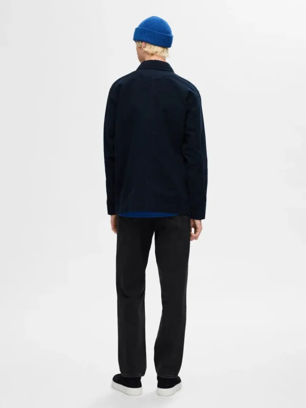 SELECTED 100% BOMULL ÖVERSKJORTA Blue Clearance