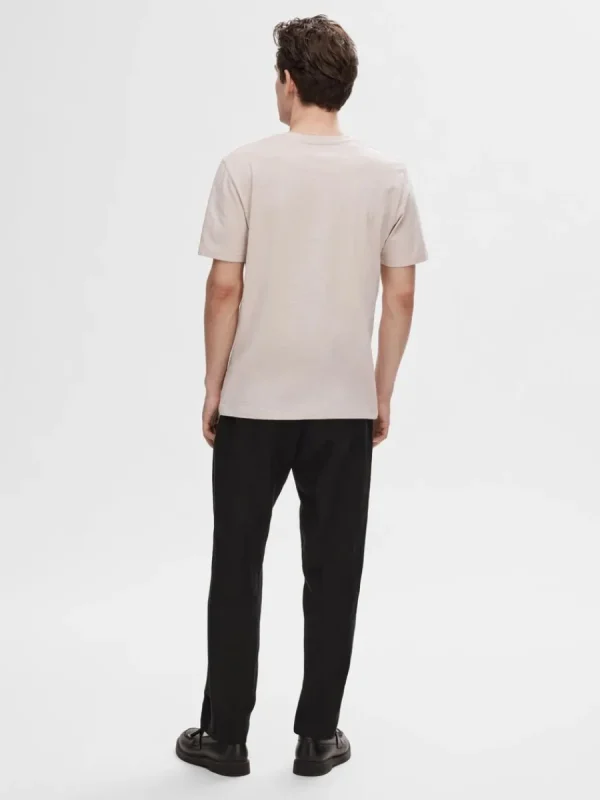 SELECTED BOMULLS-SLUB T-SHIRT Beige Shop