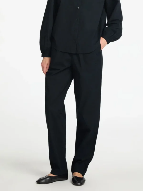 SELECTED BOMULLSSYDD BYXOR MED HÖG MIDJA Black Best Sale