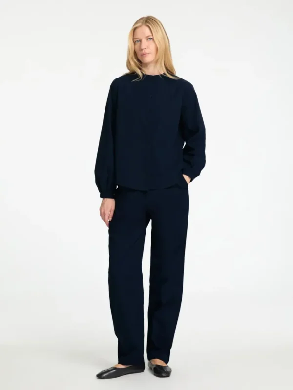 SELECTED BOMULLSSYDD BYXOR MED HÖG MIDJA Blue Discount