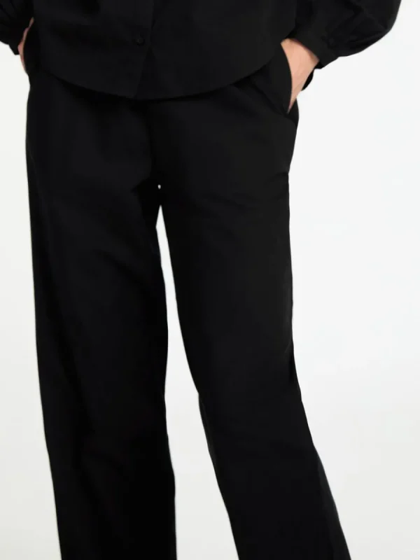 SELECTED BOMULLSSYDD BYXOR MED HÖG MIDJA Black Best Sale