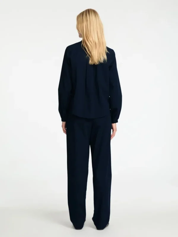 SELECTED BOMULLSSYDD BYXOR MED HÖG MIDJA Blue Discount