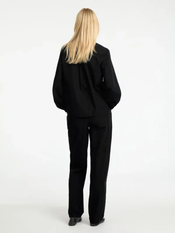 SELECTED BOMULLSSYDD BYXOR MED HÖG MIDJA Black Best Sale