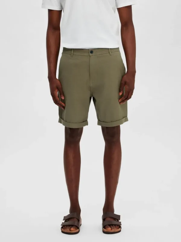 SELECTED BOMULLSSYDD CHINOSHORTS Green Discount