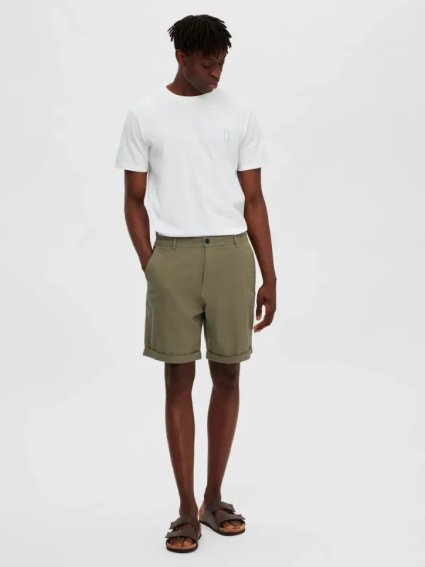 SELECTED BOMULLSSYDD CHINOSHORTS Green Discount